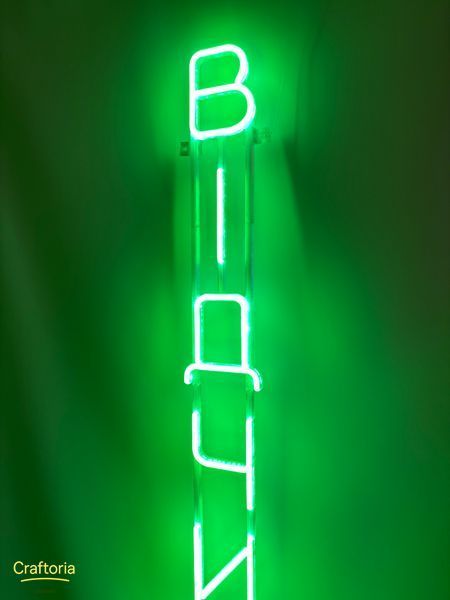 Neon LED sign Neon sign Open vertical 1500x120 Green &mdash; product code ВІД-1500x120-ЗЕЛ, main photo