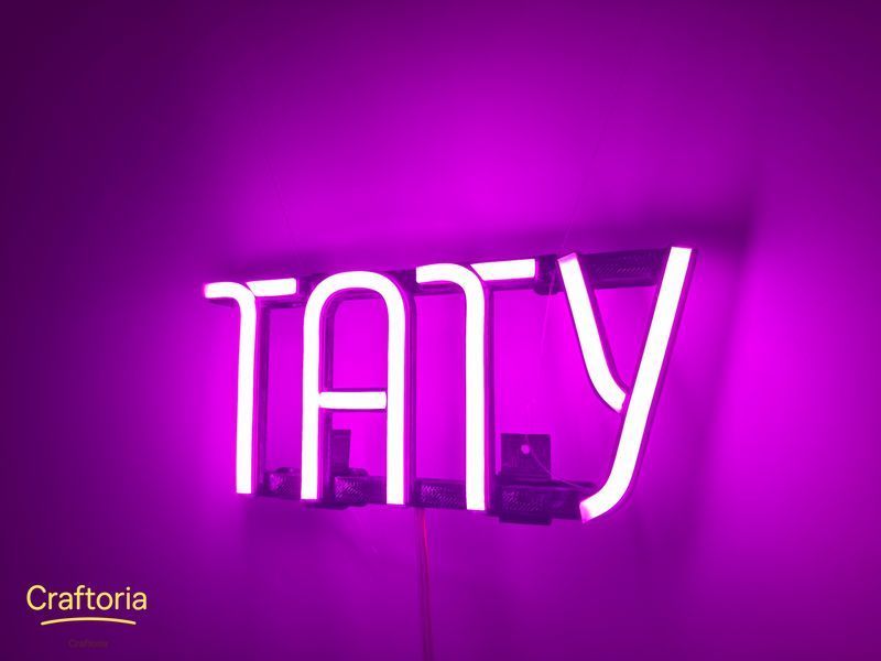 Неонова вивіска Тату 220x100 Рожевий ТАТ-220x100-РОЖ фото