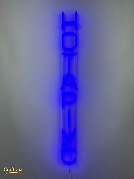 Neon LED sign Neon sign Notary vertical 980x108 Blue &mdash; product code НОТ-980x108-СИН, main photo