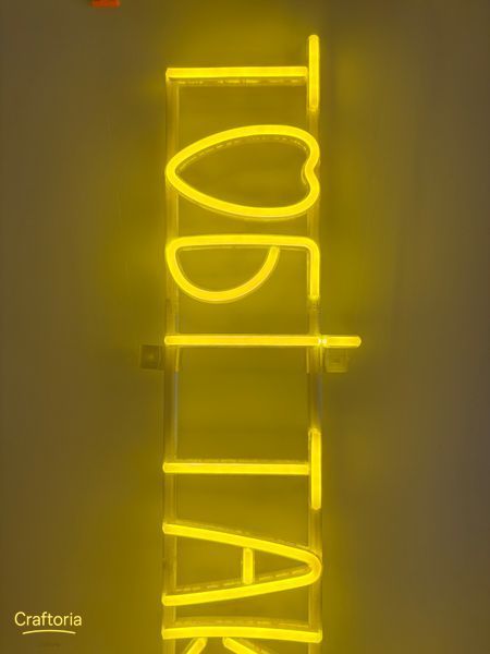 Neon LED sign Neon sign Your smile suits you 1700x130 Lemon yellow &mdash; product code ТОБ-1700x130-ЛИМ, main photo