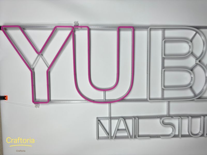 Неонова вивіска YU BAR nail studio 1800x600 Комбінований YU -1800x600-КОМ фото