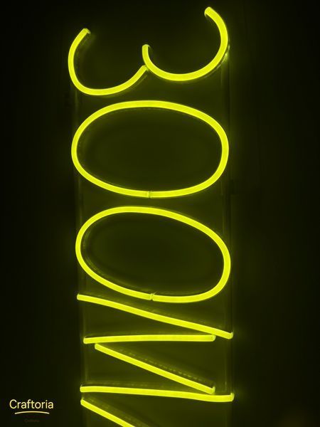 Неонова вивіска Зоомагазин Neon8мм 1300x250 Лимон-жовтий ЗОО-1300x250-ЛИМ фото