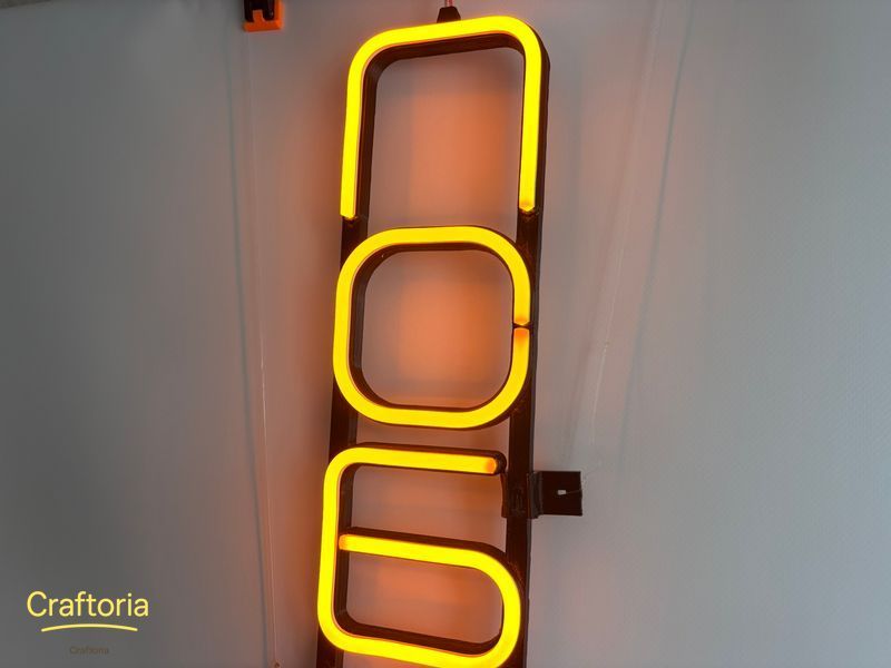 Неонова вивіска Побутова хімія вертикальна 1600x150 Жовтий ПОБ-1600x150-ЖОВ фото