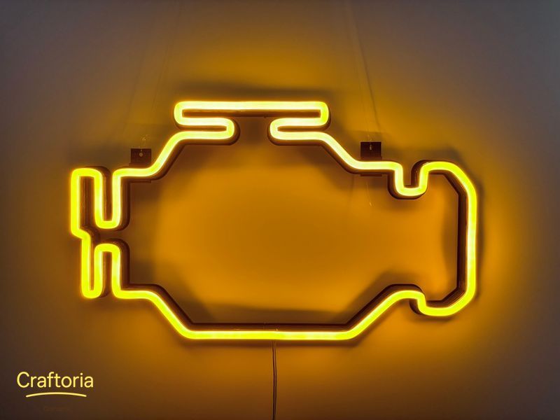 Неонова вивіска Check engine 400x240 Жовтий CHE-400x240-ЖОВ фото