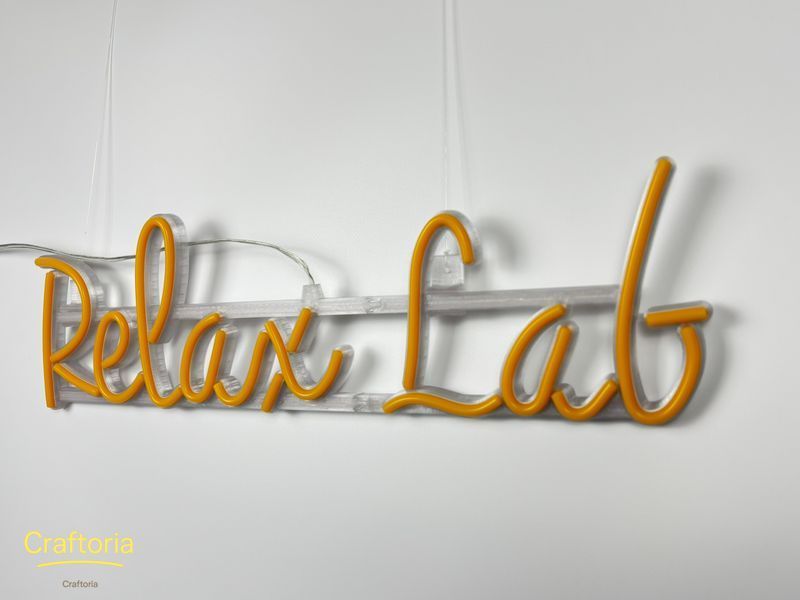 Неонова вивіска Relax Lab 500x140 Жовтий REL-500x140-ЖОВ фото