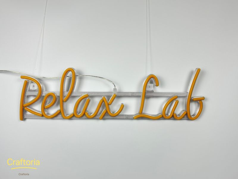 Неонова вивіска Relax Lab 500x140 Жовтий REL-500x140-ЖОВ фото
