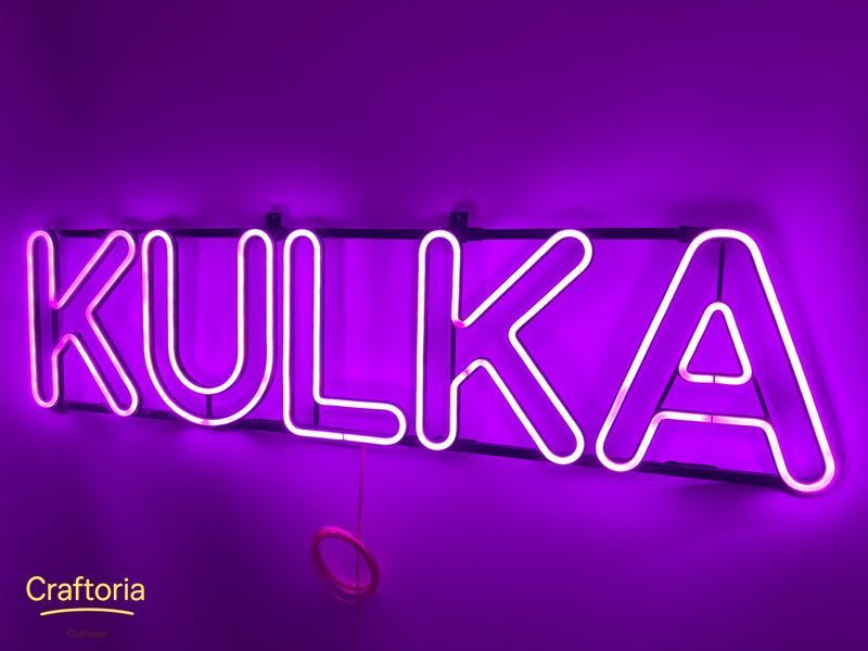 Неоновая вывеска KULKA 1000x240 Розовый KUL-1000x240-РОЖ фото