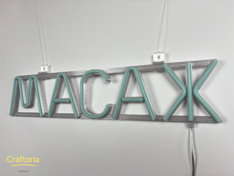 Неоновая вывеска Массаж 500x105 Голубой МАС-500x105-БЛА фото