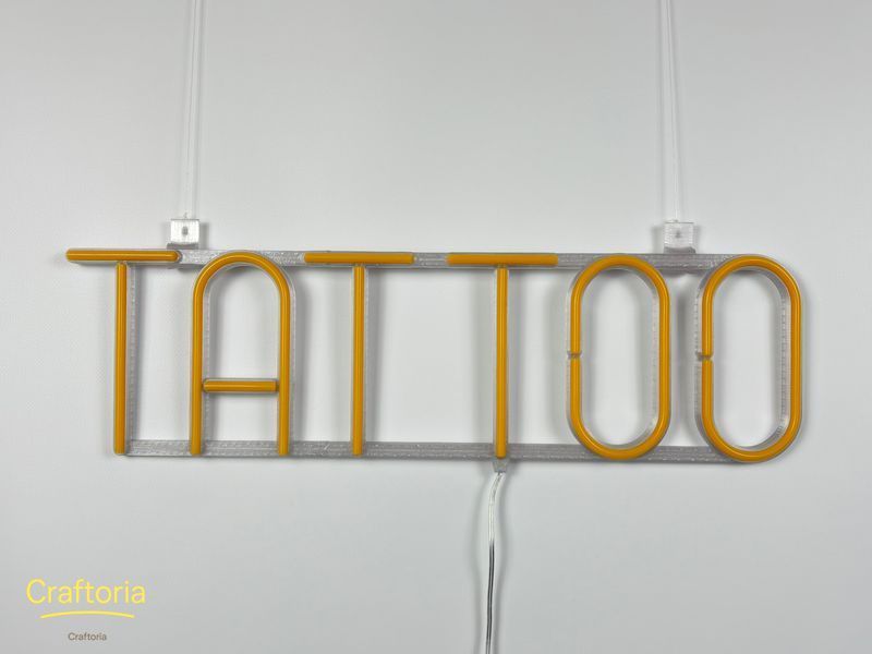 Неоновая вывеска Tattoo 530x150 Желтый TAT-530x150-ЖОВ фото