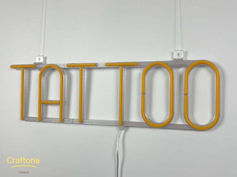 Неоновая вывеска Tattoo 530x150 Желтый TAT-530x150-ЖОВ фото