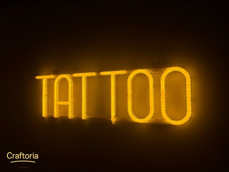 Неоновая вывеска Tattoo 530x150 Желтый TAT-530x150-ЖОВ фото